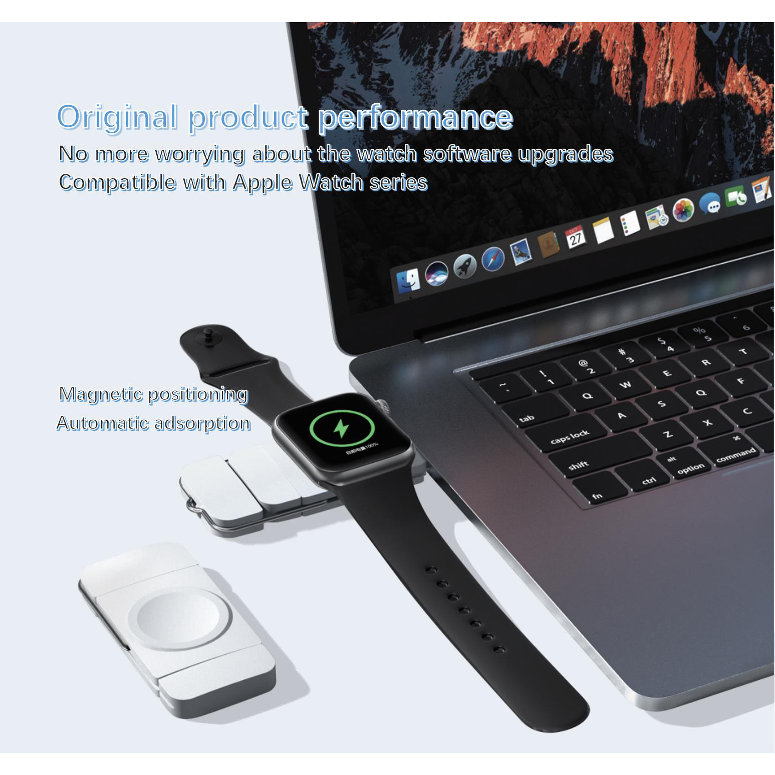 Wireless Charger Watch - Portable Wireless Charger with Dual USB-A/USB-C