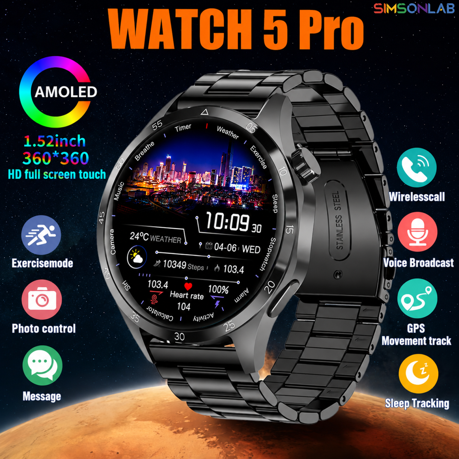 Smartwatch Instagram - 2026 Watch 5 Pro GPS Track