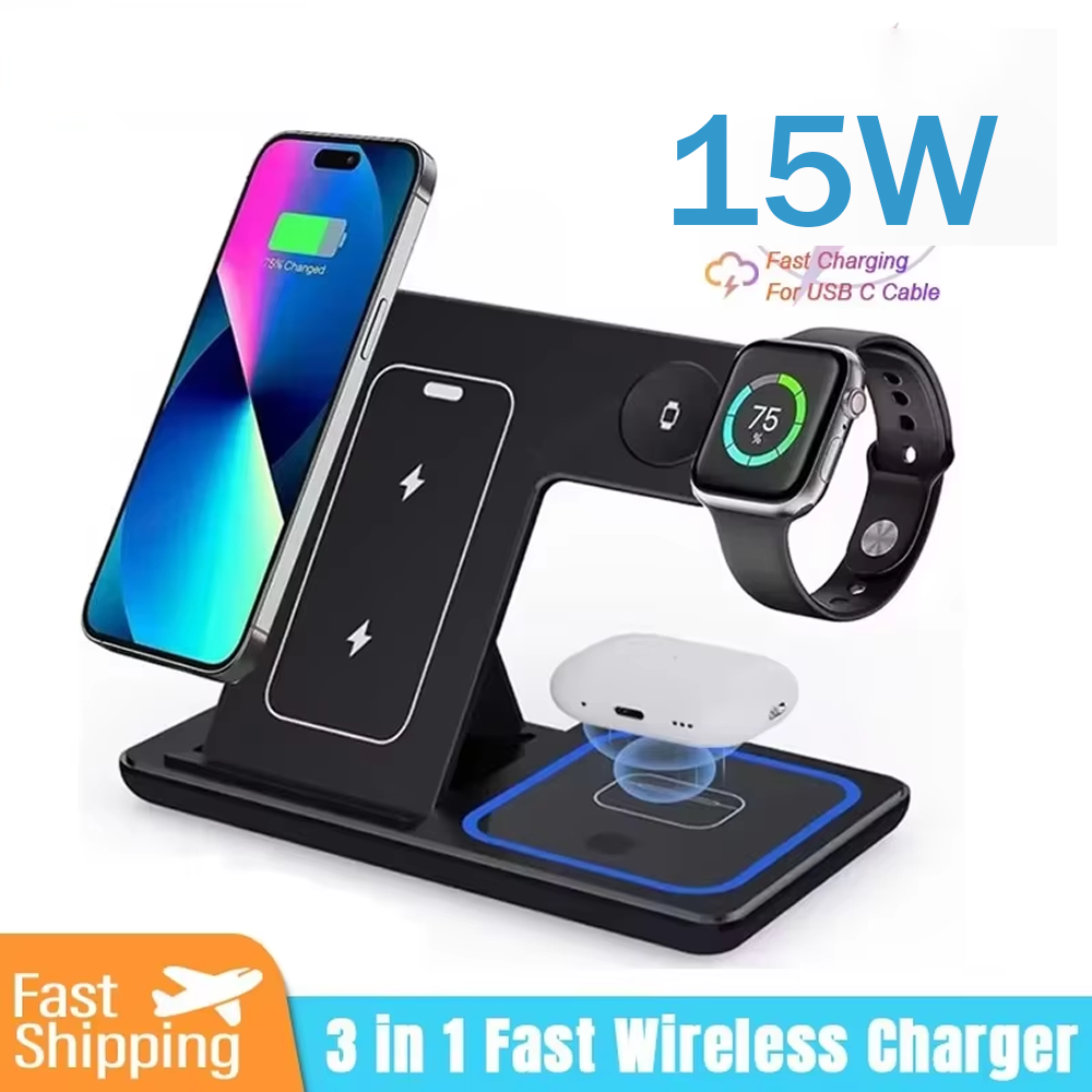 Smartwatch X - 15W 3 in 1 Wireless Charger