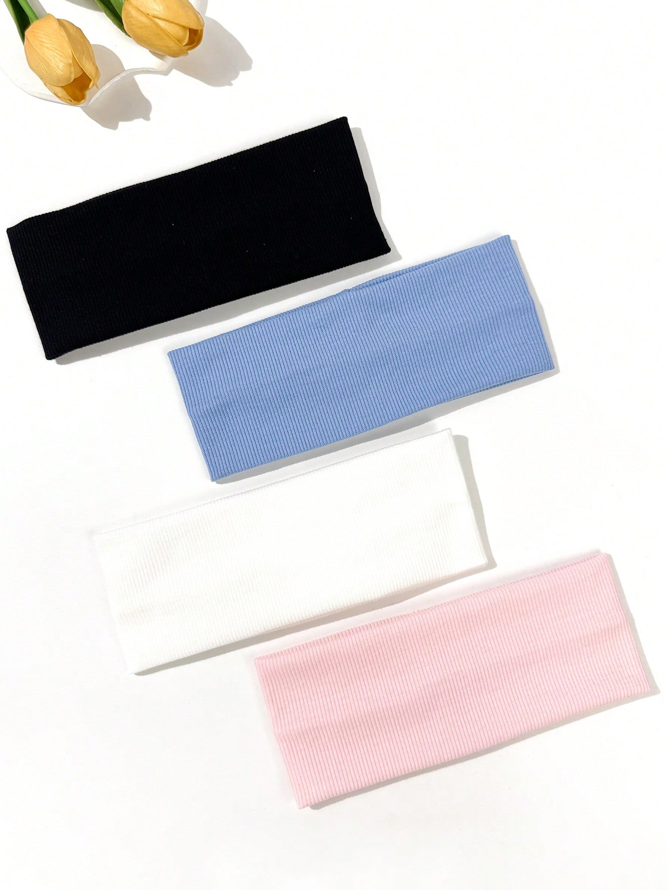 Milanaise Mesh Band - 4-piece set of solid-color hair bands