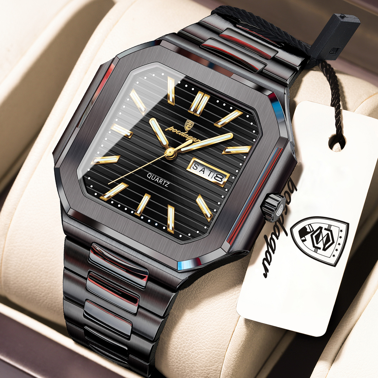 Smartwatch Nexus - POEDAGAR Casual Square Man Wristwatch Waterproof
