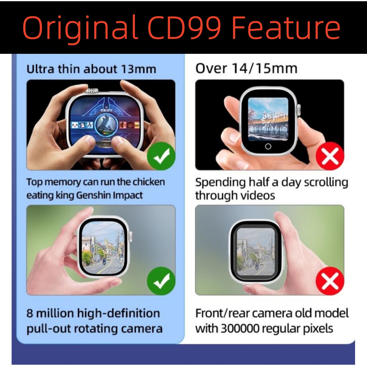 CD99 Smart Watch 8GB RAM AMOLE - Smartwatch Instagram review and price