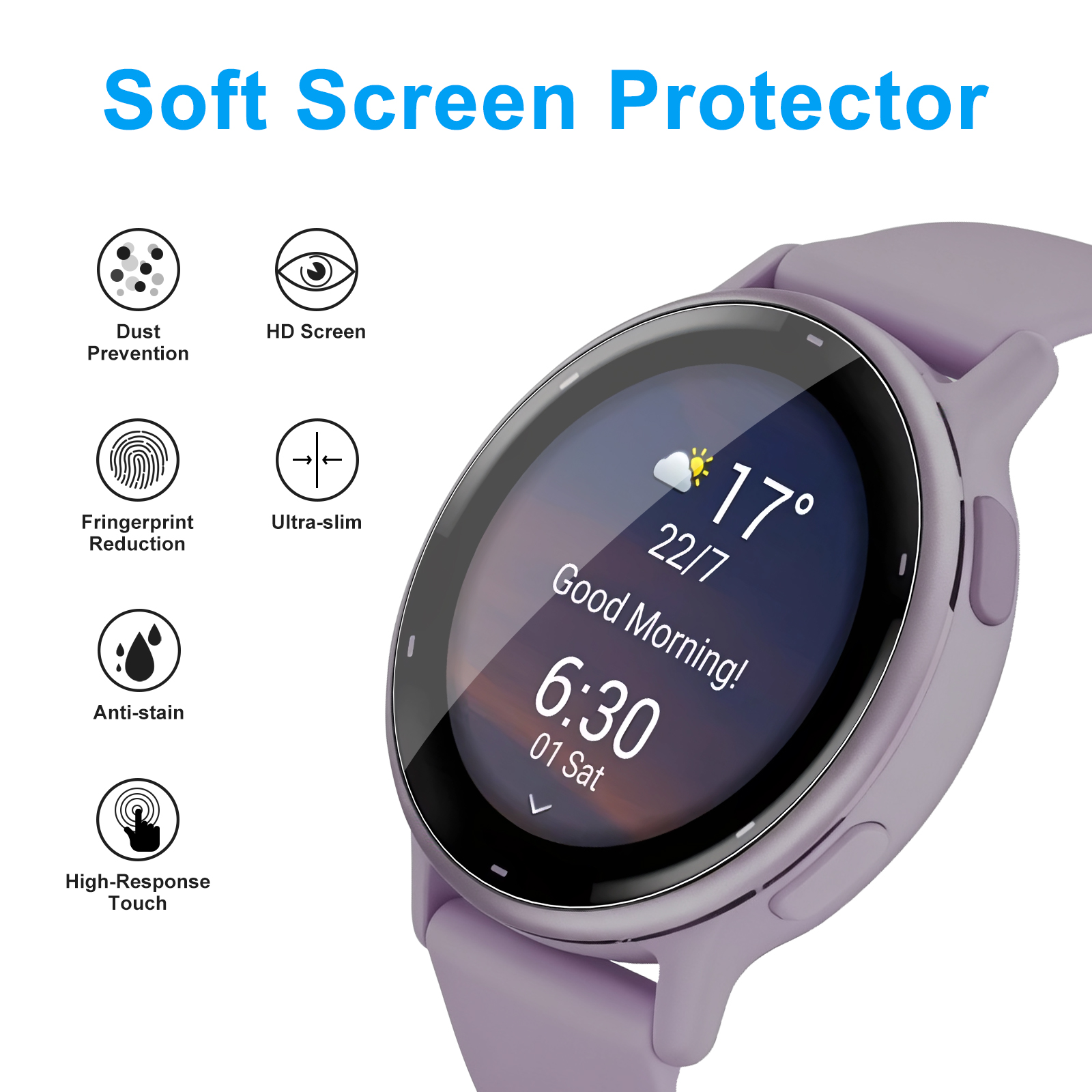 Soft Clear Protective Film For - Smartwatch Icon review and price