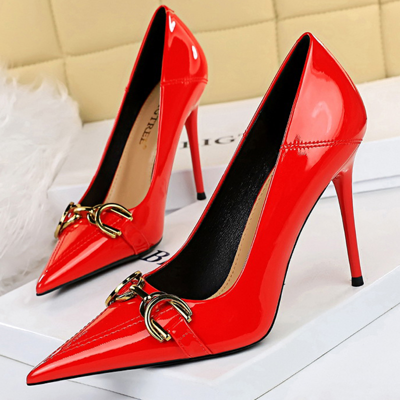 Luxury Women Pumps Metal belt  - Leather Classic Strap review and price