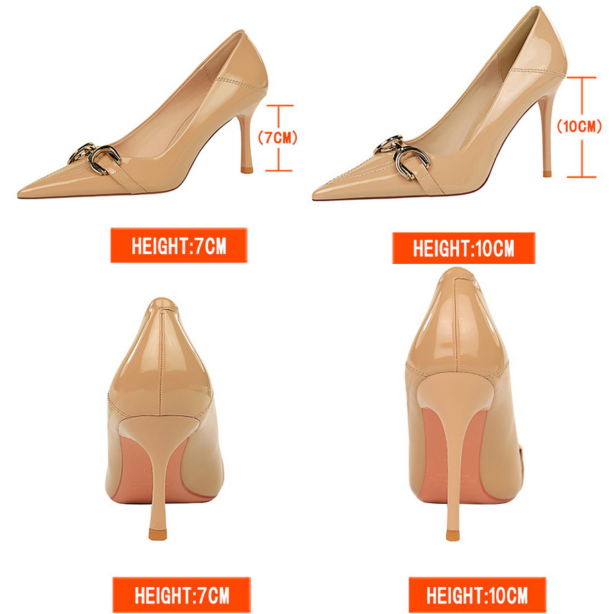 Luxury Women Pumps Metal belt  - Leather Classic Strap review and price