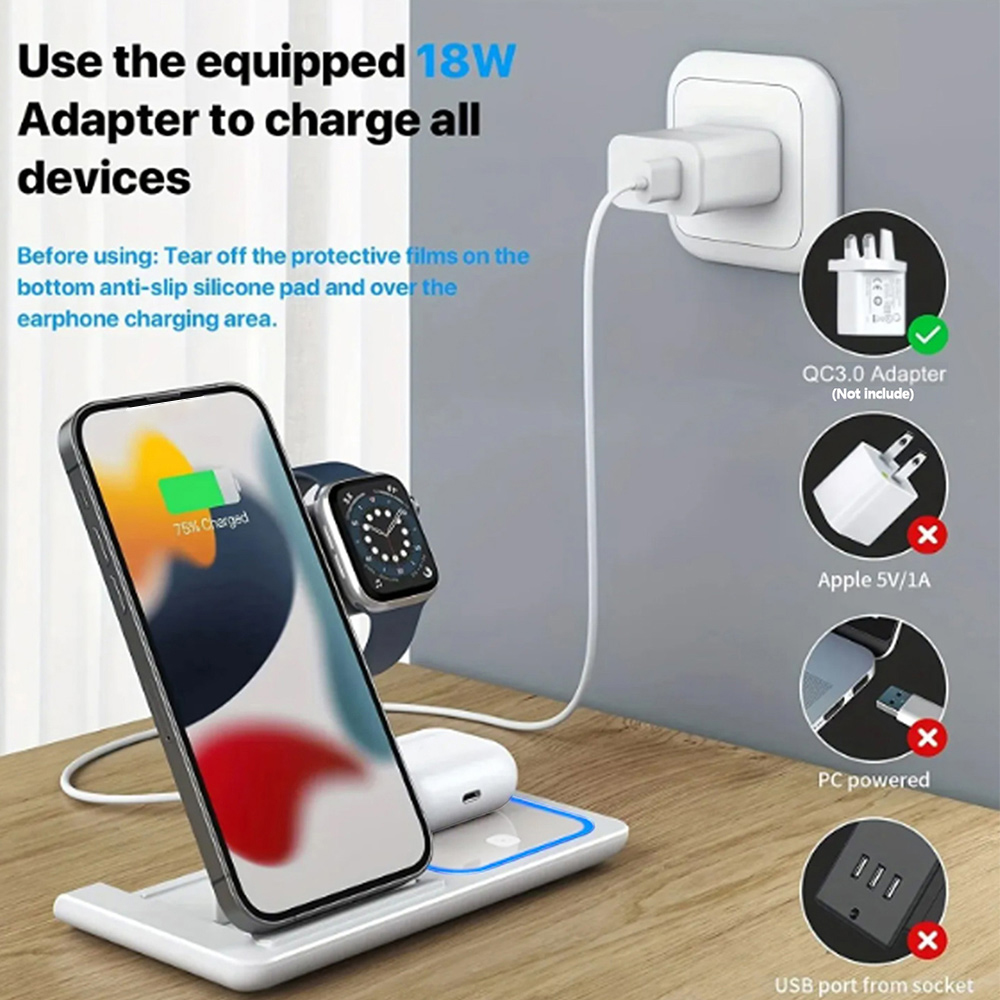 15W 3 in 1 Wireless Charger St - Smartwatch X review and price