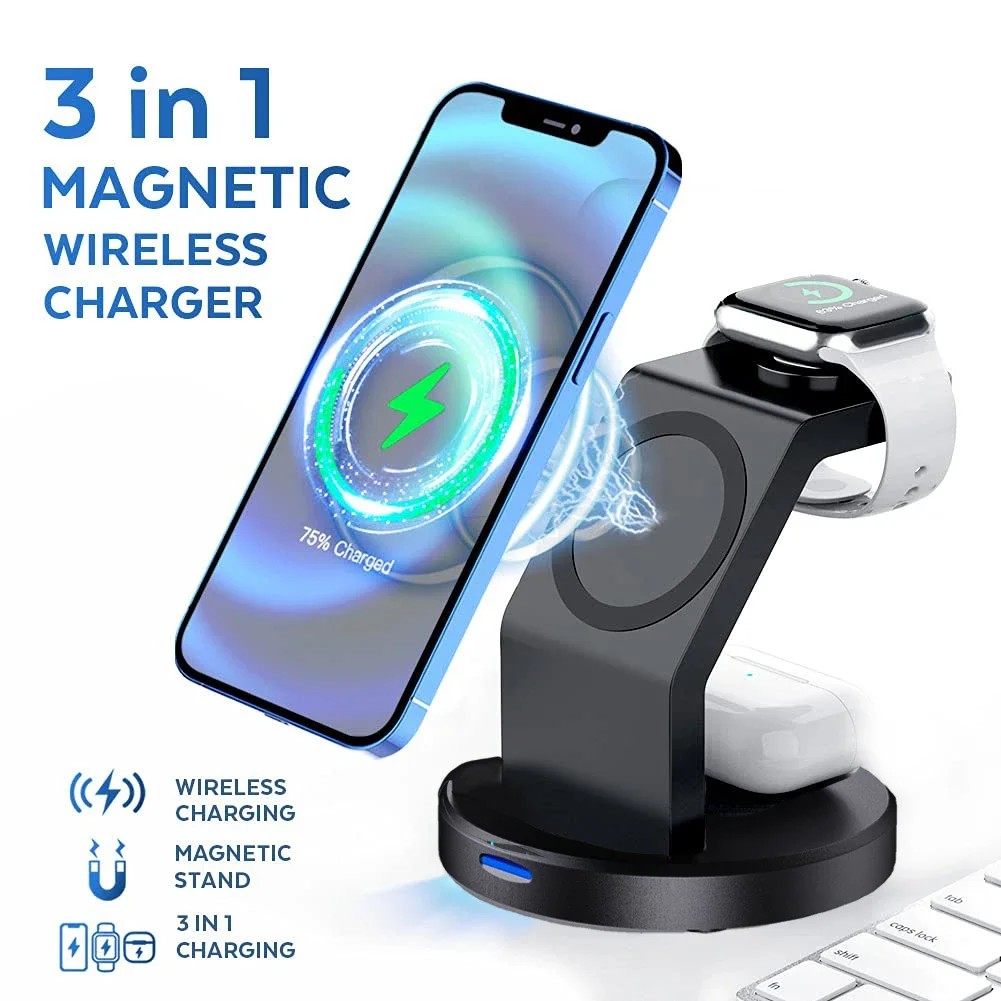 3 In 1 Magnetic Wireless Charg - Wireless Charger Watch review and price