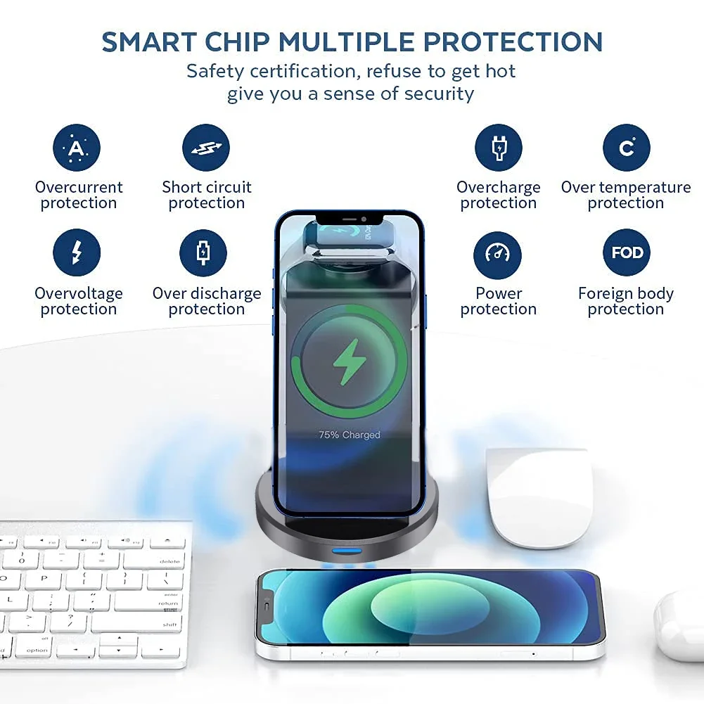 3 In 1 Magnetic Wireless Charg - Wireless Charger Watch review and price