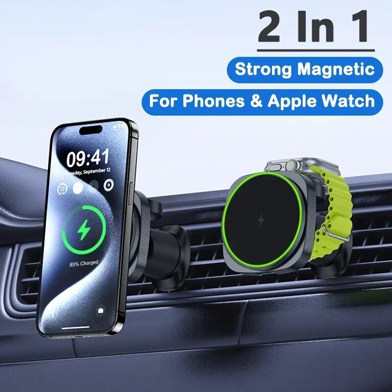 2 IN 1 Magnetic Wireless Car C - Wireless Charger Watch review and price