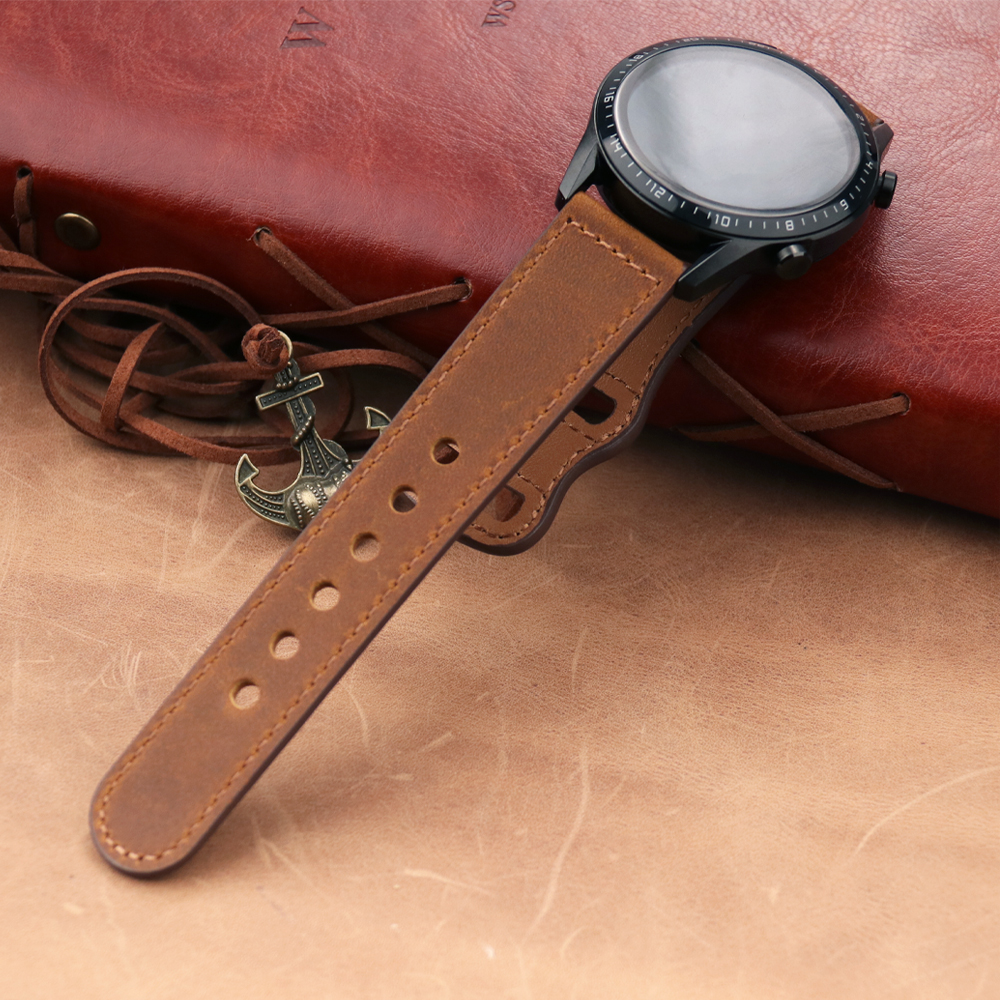 22mm Band Genuine Leather Watc - Smartwatch Accessories Shop review and price