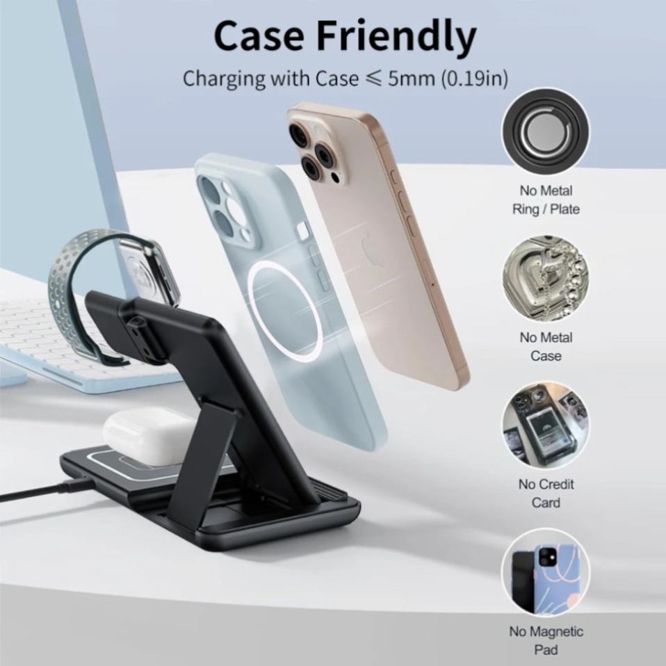 Night LED Light 3 In 1 Wireles - Wireless Charger Watch review and price