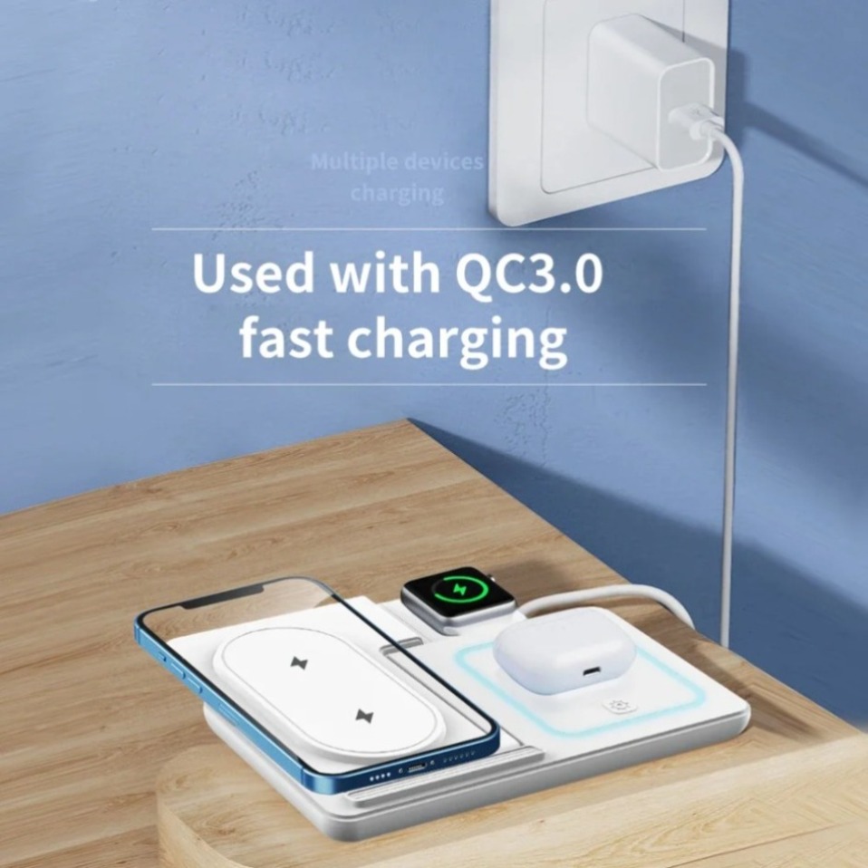 Night LED Light 3 In 1 Wireles - Wireless Charger Watch review and price