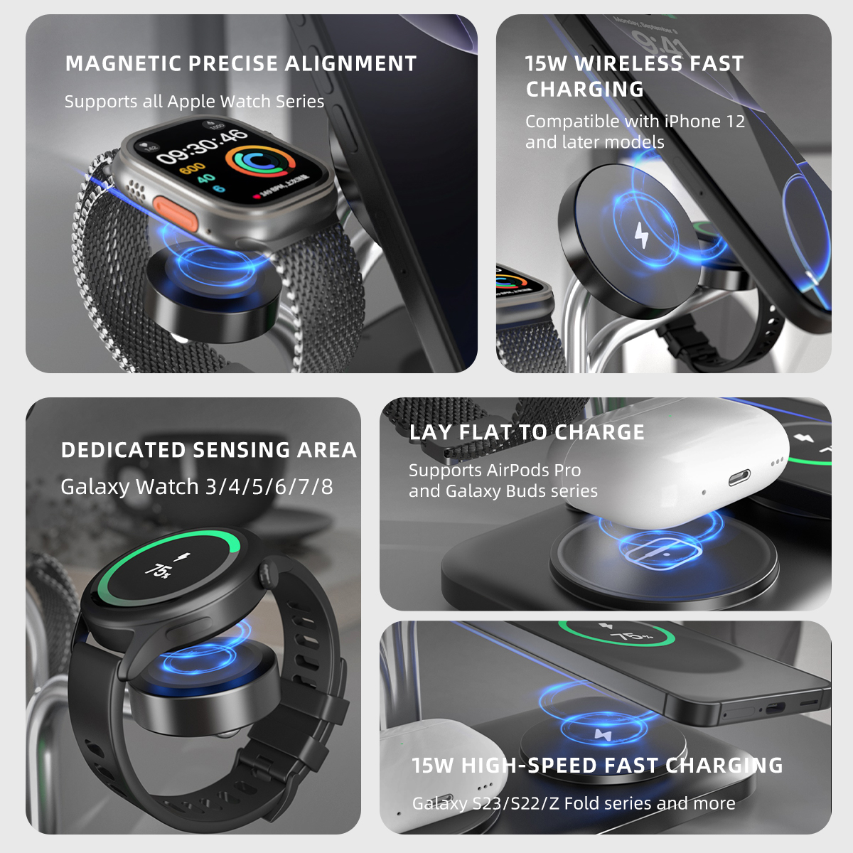 5 IN 1 Magnetic Wireless Charg - Wireless Charger Watch review and price